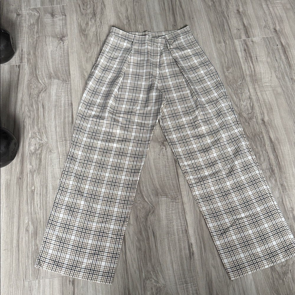 Plaid Pleated Pants